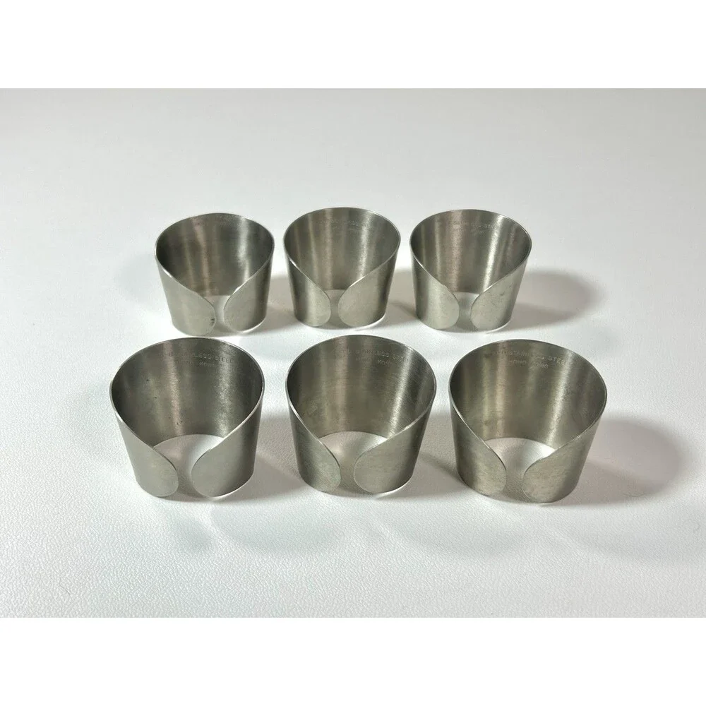 Set of 6 Stainless Steel Napkin Rings Tableware Hong Kong